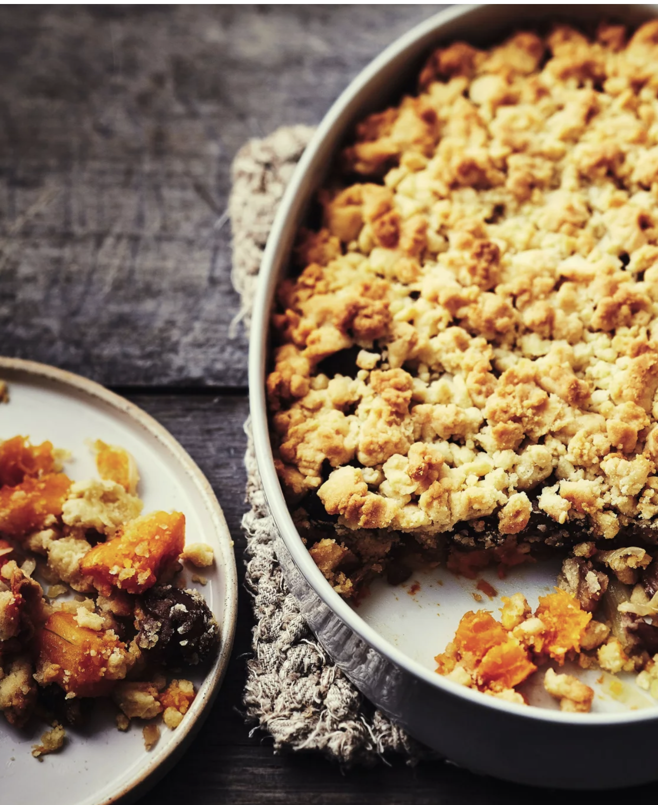Crumble de butternut au parmesan et aux marrons