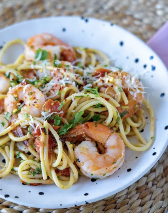 Spaghetti aux crevettes